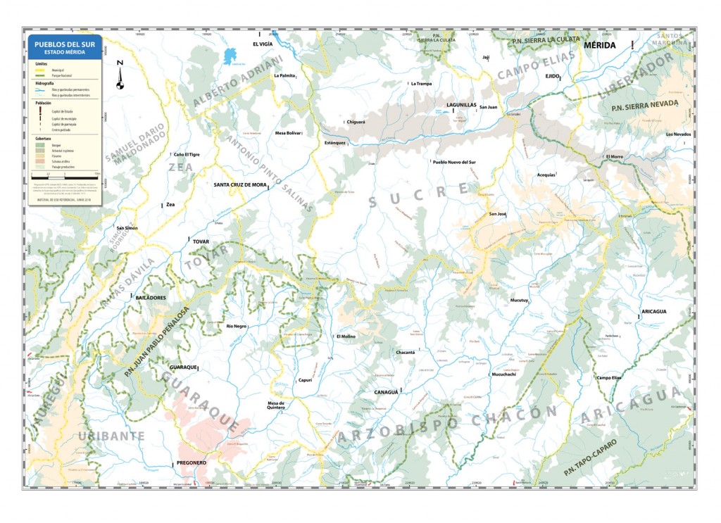 Mapa Geografico de los Pueblos del Sur